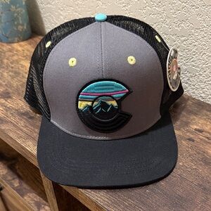 Colorado Limited Gray and Black Trucker Hat with Colorado “C” logo.